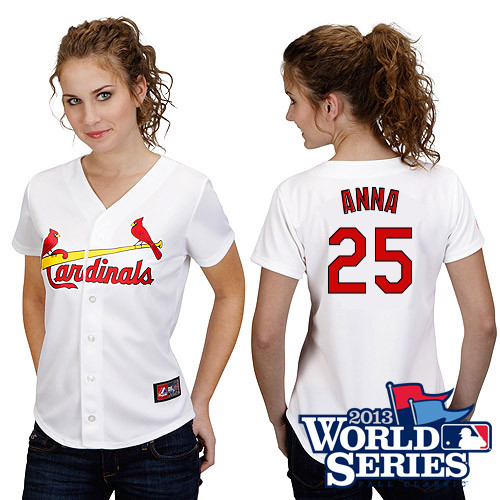 Dean Anna #25 mlb Jersey-St Louis Cardinals Women's Authentic Home White Cool Base World Series Baseball Jersey